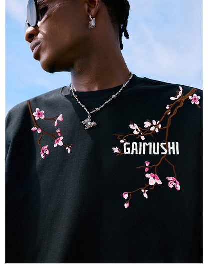 High-Quality Pure Cotton Embroidered Vine Floral Long-Sleeved T-Shirt for Women American Fashion Brand Design High Street Retro Casual