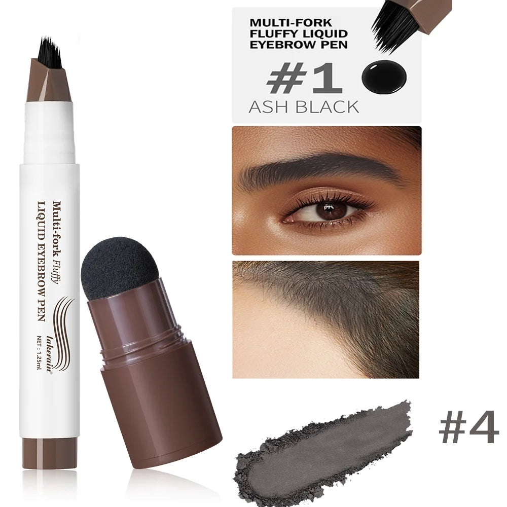 Stylo Sourcils 4D Liquide Multi-Fourches - Waterproof, Longue Tenue