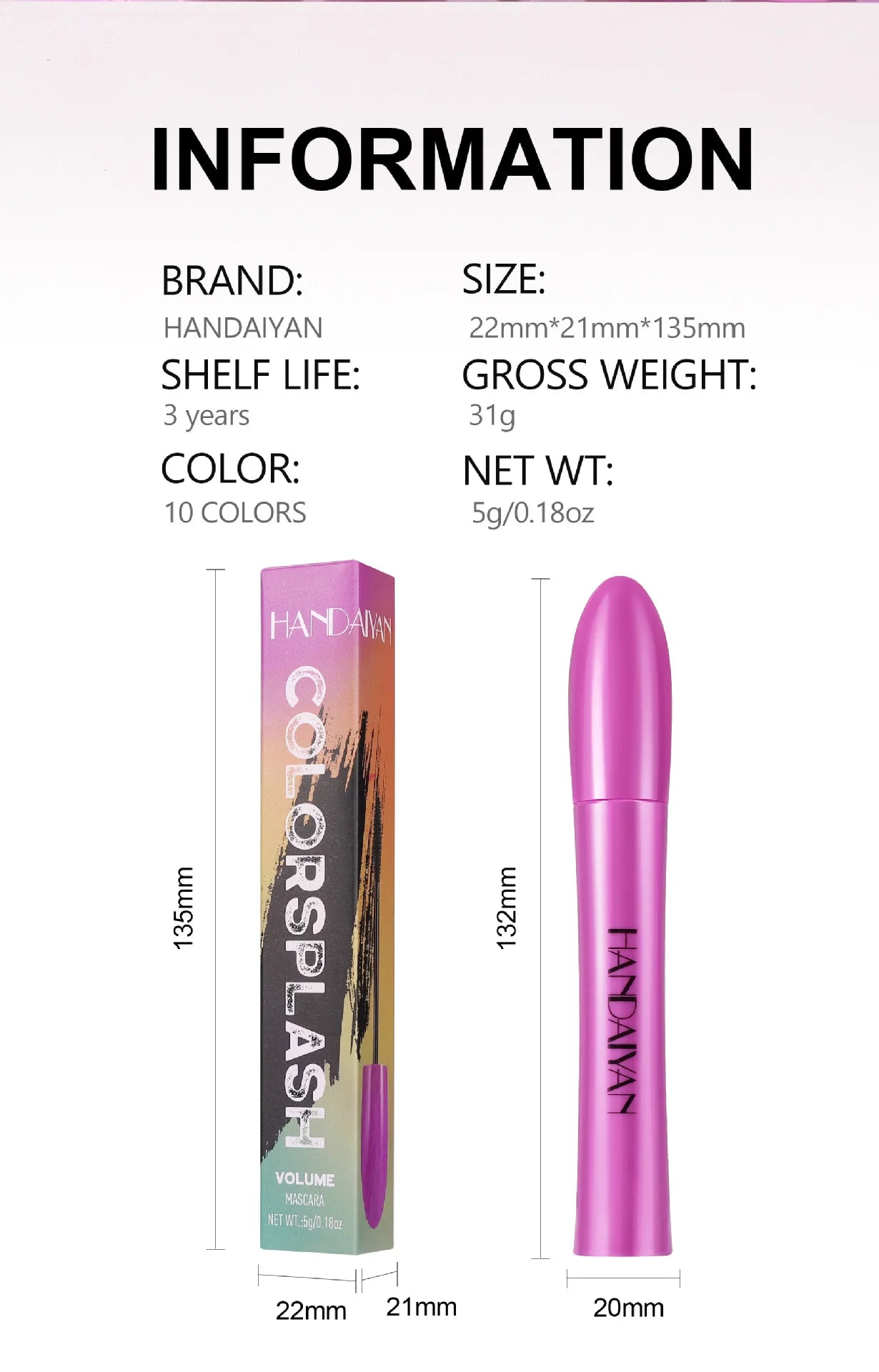 Colorful Silk Mascara Waterproof Mascara Blue Red Black Cream Thickening Lengthening Curling Smudge-Proof Makeup Cosmetic