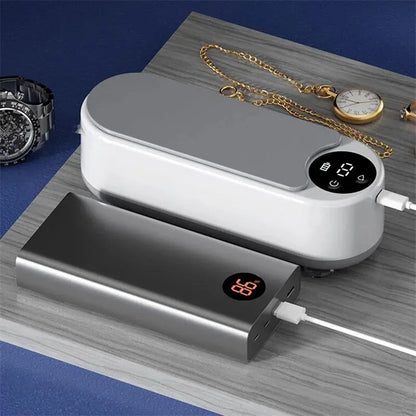 Machine Nettoyante Ultrasonique Portable - 450ml, pour Bijoux, Lunettes et Pinceaux Maquillage