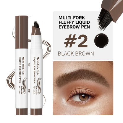 Stylo Sourcils 4D Liquide Multi-Fourches - Waterproof, Longue Tenue