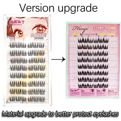 Faux Cils Auto-Adhésifs HISYI - 8 Rangées, Sans Colle, Look Naturel, Réutilisables (Lot de 8)