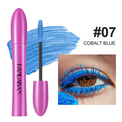 Colorful Silk Mascara Waterproof Mascara Blue Red Black Cream Thickening Lengthening Curling Smudge-Proof Makeup Cosmetic