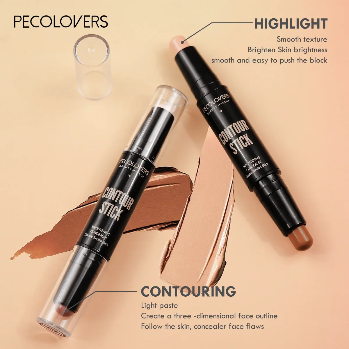 Stylo Highlighter & Contouring Double Tête - Waterproof, Longue Tenue