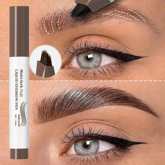 Stylo Sourcils 4D Liquide Multi-Fourches - Waterproof, Longue Tenue