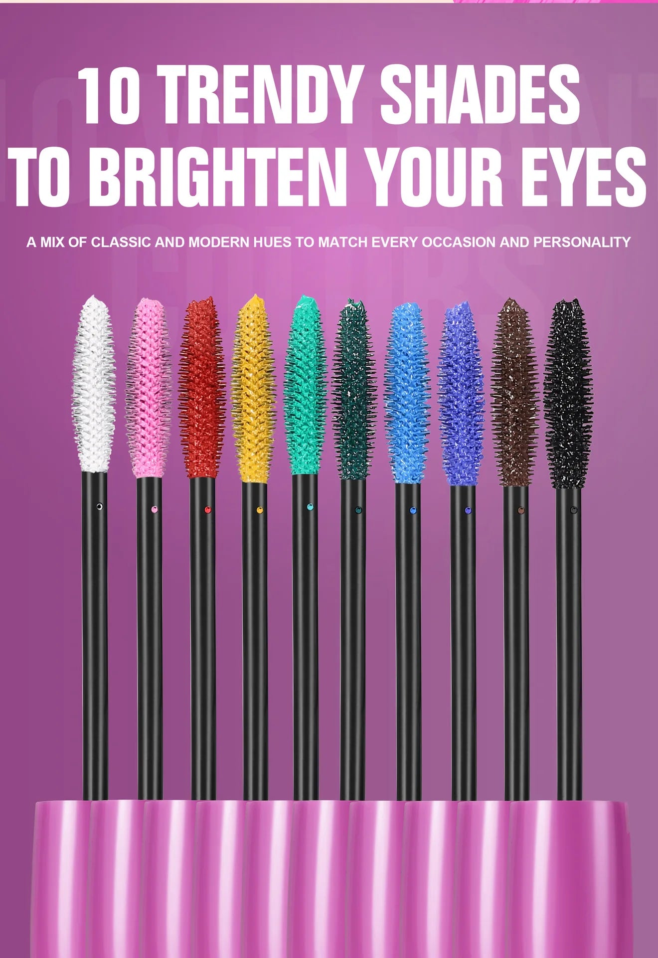 Colorful Silk Mascara Waterproof Mascara Blue Red Black Cream Thickening Lengthening Curling Smudge-Proof Makeup Cosmetic