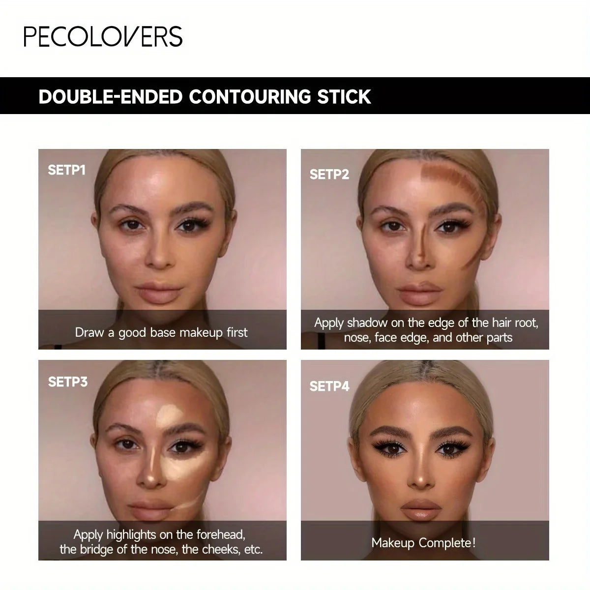 Stylo Highlighter & Contouring Double Tête - Waterproof, Longue Tenue