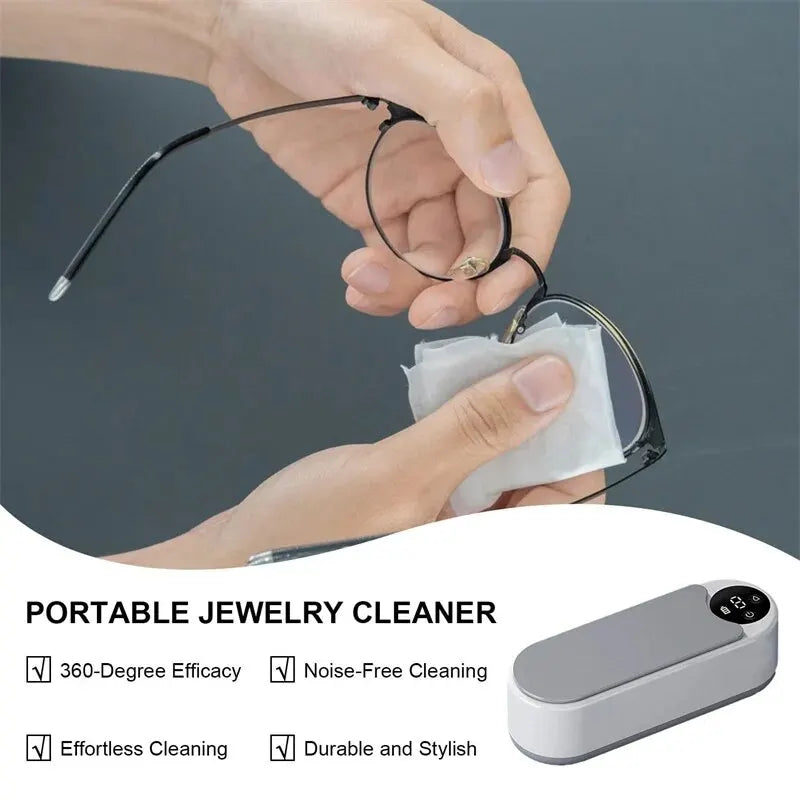 Machine Nettoyante Ultrasonique Portable - 450ml, pour Bijoux, Lunettes et Pinceaux Maquillage