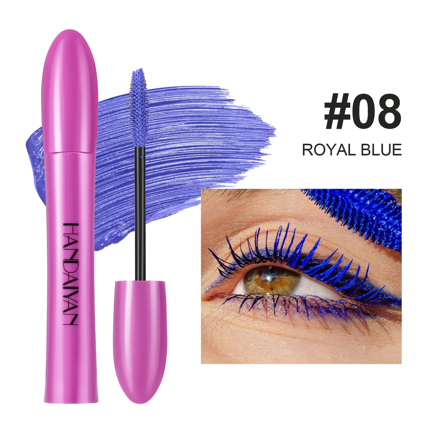 Colorful Silk Mascara Waterproof Mascara Blue Red Black Cream Thickening Lengthening Curling Smudge-Proof Makeup Cosmetic