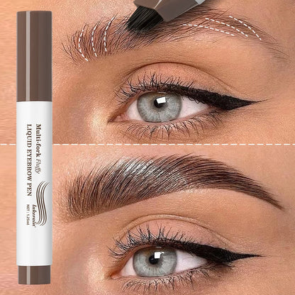 Stylo Sourcils 4D Liquide Multi-Fourches - Waterproof, Longue Tenue
