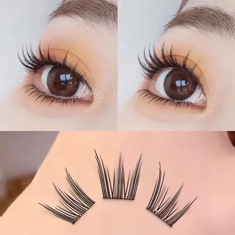 Faux Cils Auto-Adhésifs HISYI - 8 Rangées, Sans Colle, Look Naturel, Réutilisables (Lot de 8)