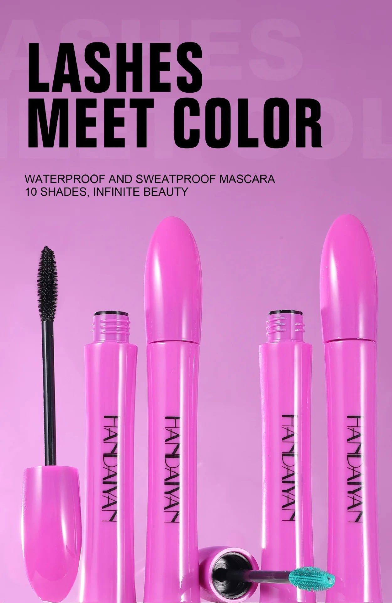 Colorful Silk Mascara Waterproof Mascara Blue Red Black Cream Thickening Lengthening Curling Smudge-Proof Makeup Cosmetic