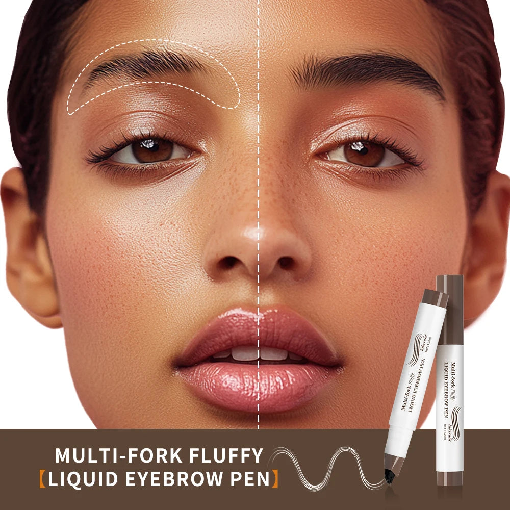 Stylo Sourcils 4D Liquide Multi-Fourches - Waterproof, Longue Tenue