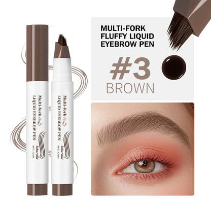 Stylo Sourcils 4D Liquide Multi-Fourches - Waterproof, Longue Tenue