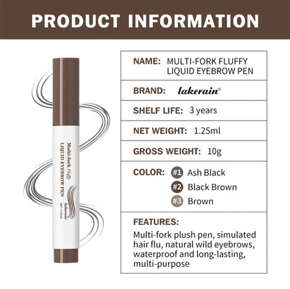 Stylo Sourcils 4D Liquide Multi-Fourches - Waterproof, Longue Tenue