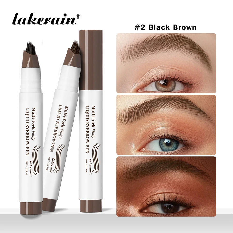Stylo Sourcils 4D Liquide Multi-Fourches - Waterproof, Longue Tenue