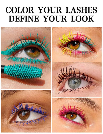 Colorful Silk Mascara Waterproof Mascara Blue Red Black Cream Thickening Lengthening Curling Smudge-Proof Makeup Cosmetic
