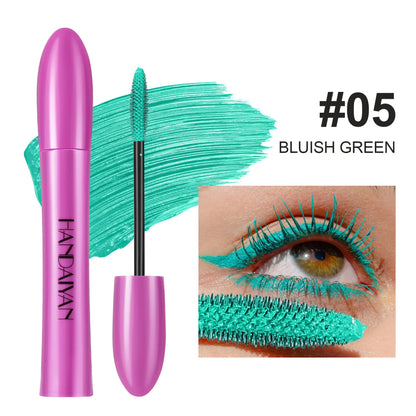 Colorful Silk Mascara Waterproof Mascara Blue Red Black Cream Thickening Lengthening Curling Smudge-Proof Makeup Cosmetic