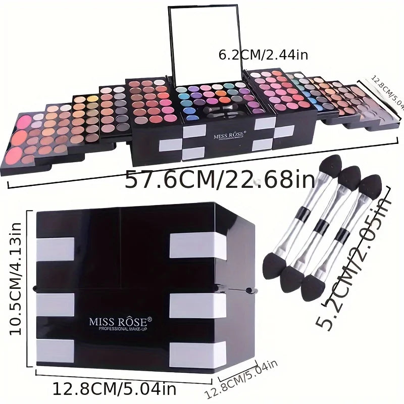 Palette Maquillage Professionnelle 142 Fards + 3 Blush + 3 Poudres Sourcils - MISS ROSE