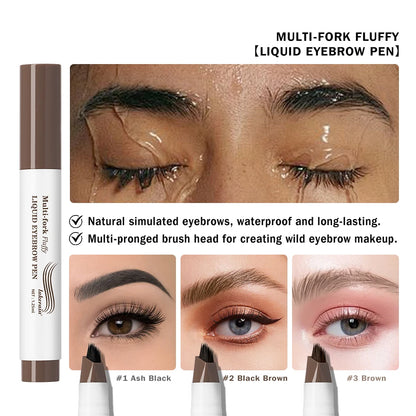 Stylo Sourcils 4D Liquide Multi-Fourches - Waterproof, Longue Tenue