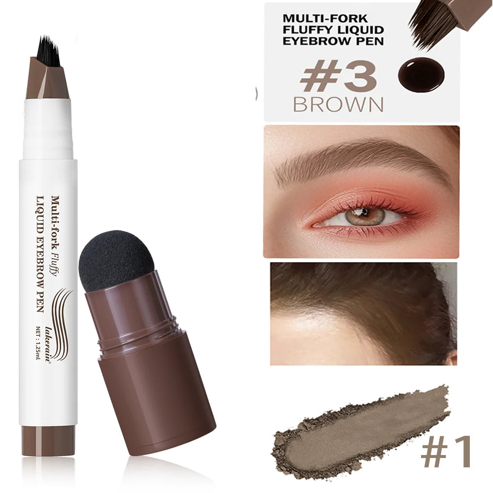 Stylo Sourcils 4D Liquide Multi-Fourches - Waterproof, Longue Tenue