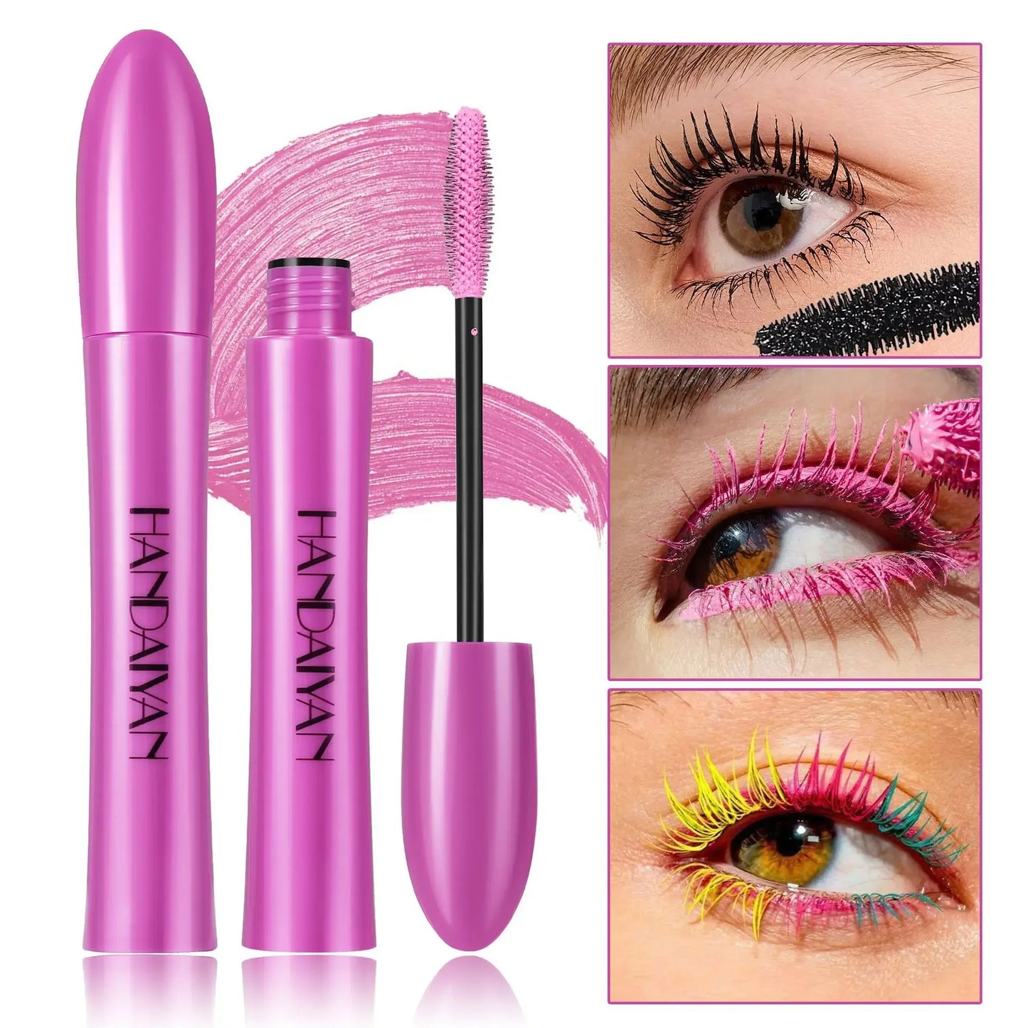 Colorful Silk Mascara Waterproof Mascara Blue Red Black Cream Thickening Lengthening Curling Smudge-Proof Makeup Cosmetic