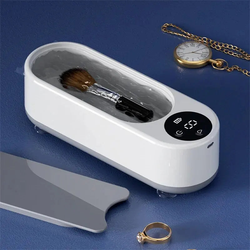 Machine Nettoyante Ultrasonique Portable - 450ml, pour Bijoux, Lunettes et Pinceaux Maquillage