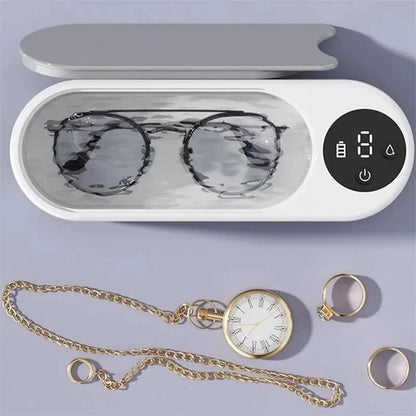 Machine Nettoyante Ultrasonique Portable - 450ml, pour Bijoux, Lunettes et Pinceaux Maquillage