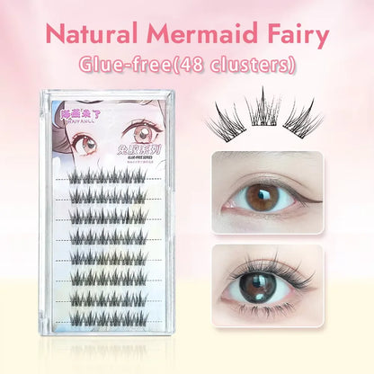 Faux Cils Auto-Adhésifs HISYI - 8 Rangées, Sans Colle, Look Naturel, Réutilisables (Lot de 8)